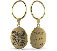 Personalised Engraved Keyring, Custom Keychain Code Keepsake (gold)