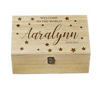 Personalised Engraved Large Baby Memories Keepsake Box Welcome To The World