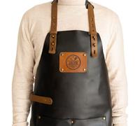 Personalised Engraved Leather BBQ Apron - BBQ Apron Engraved with Your Name or Text of Choice, Various Designs & Fonts available, Real Buffalo, Size Adjustable