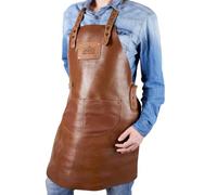 Personalised Engraved Leather BBQ Apron - Engraved with Your Name or Text of Choice, Various Designs & Fonts available, Real Buffalo, Size Adjustable