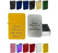 Personalised Engraved Lighter for Birthday, Fathers Day, Anniversary, Choice of Colours - With Customised Tin (Yellow)