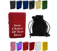 Personalised Engraved Lighter for Birthday, Fathers Day, Anniversary, Choice of Colours - With Luxury Gift Pouch Packaging (Red (Matte))