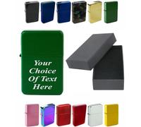 Personalised Engraved Lighter for Birthday, Fathers Day, Anniversary, Choice of Colours - With Luxury Gift Box Packaging (Green)