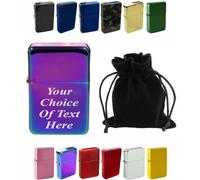 Personalised Engraved Lighter for Birthday, Fathers Day, Anniversary, Choice of Colours - With Luxury Gift Pouch Packaging (Rainbow)