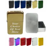 Personalised Engraved Lighter for Birthday, Fathers Day, Anniversary, Choice of Colours - With Luxury Gift Tin Packaging (Gold)