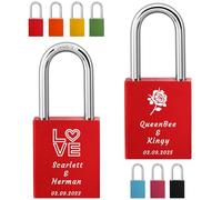 Personalised Engraved Love Lock,Engraving Name Text Date,Padlock with Key for Her Him Girls Couples Lover Anniversary Wedding Gifts for Christmas Large Love Lock for Travel Trip Valentines