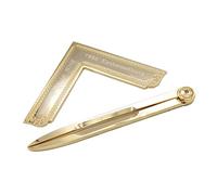 Personalised Engraved Masonic Freemason Square & Compass Gold Gift Set Presented in a Box