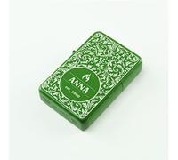 Personalised Engraved Matt Green Colour Painted Lighter, with Fern Leaves Pattern, Add Any Name and Birth Year. Comes with a Soft Lined Metal Tin Gift Box for Presentation.