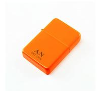 Personalised Engraved Matt Orange Colour Painted Lighter, with Initials & Year Design, Add Any Initials and Birth Year. Comes with a Soft Lined Metal Tin Gift Box for Presentation.