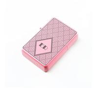 Personalised Engraved Matt Pink Colour Painted Lighter, with Art Deco Pattern, Add Your Recipients Initials. Comes with a Soft Lined Metal Tin Gift Box for Presentation.