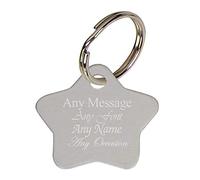 Personalised Engraved Matt Star Keyring, The Gift for Anyone, Great for Any Occasion