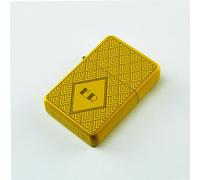Personalised Engraved Matt Yellow Colour Painted Lighter, with Art Deco Pattern, Add Your Recipients Initials. Comes with a Soft Lined Metal Tin Gift Box for Presentation.