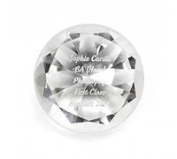 Personalised Engraved Message Diamond Paperweight - Wedding Birthday Gift