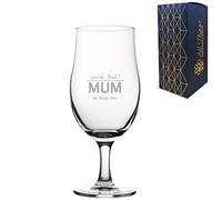 Personalised Engraved Mothers Day Draft Stemmed Beer Glass, 20oz/590ml Tulip, Thoughtful Customised Gift, Laser Engraved in The UK, Dishwasher Safe Clear Glass, Dishwasher Safe