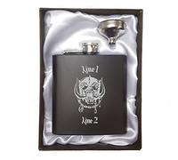 Personalised Engraved Motorhead Inspired Hip Flask Set