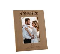 Personalised Engraved Mr and Mrs Wooden Photo Frame Wedding Gift (8 x 10 Inch)