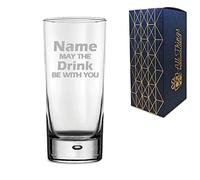 Personalised Engraved "Name May The Drink be with You" Novelty Hiball Tumbler, Gift Boxed, Perfect for Birthdays and Christmas