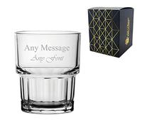 Personalised Engraved Next Stacking Tumbler 5.75oz/170ml Glass, Any Message, for Any Occasion Such as Birthdays, Weddings, Christmas, Easter, Graduation, Engraved in The UK