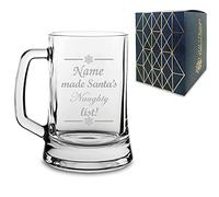 Personalised Engraved Novelty Christmas Tankard "Name Made Santa's Naughty/Nice List!" Christmas Gift, Gift Boxed