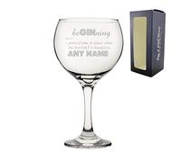 Personalised Engraved Novelty Gin Balloon Glass with Beginning Definition, Gift Boxed