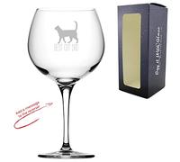 Personalised Engraved Novelty Gin Balloon with Best Cat Dad Design, Add a Personalised Message to The Reverse, Laser Engraved, Gift Box Included, Gift for Dad, Birthday Gift, Cat Lover Gift