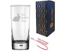 Personalised Engraved Novelty Hiball Tumbler with Best Rabbit Mum Design, Add a Personalised Message to The Reverse, Laser Engraved, Gift Box Included, Gift for Mum, Birthday Gift, Rabbit Lover Gift