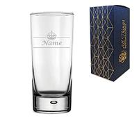 Personalised Engraved Novelty Hiball Tumbler with Name with Crown Design, Gift Boxed, Perfect for Any Occasion