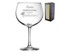Personalised Engraved Novelty Juniper Gin Balloon with Graduation Design, Arrives Gift Boxed, Perfect for Any Graduate