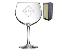 Personalised Engraved Novelty Juniper Gin Balloon with Initials in Box Design, Gift Boxed, Perfect for Any Occasion