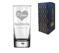 Personalised Engraved Novelty Mothers Day Hiball Tumbler, Love Heart Design, Personalise with Any Message, Perfect for Any Mum