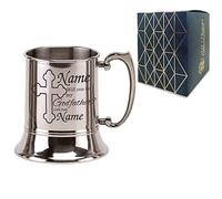 Personalised Engraved Novelty Stainless Steel Godfather Tankard, "Name, Will You by My Godfather?", Personalise with Any Two Names