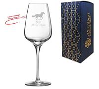 Personalised Engraved Novelty Wine Glass with Best Horse Mum Design, Add a Personalised Message to the Reverse, Laser Engraved, Gift Box Included, Gift for Mum, Birthday Gift, Horse Lover Gift