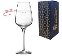 Personalised Engraved Novelty Wine Glass with Rabbit Papa Design, Add a Personalised Message to The Reverse, Laser Engraved, Gift Box Included, Gift for Dad, Birthday Gift, Rabbit Lover Gift