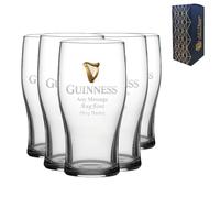 Personalised Engraved Official Guinness Pint Glasses, Pack Quantities, Pack of 5, Gift Boxed, Perfect for Weddings, Parties, Christmas Gifts
