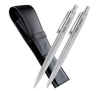 Personalised Engraved Parker Jotter Ballpoint/Fountain Pen/Set Gift Boxed in a Leather Pouch, Personalised Gifts For Anniversary, Christmas - Enter Your Custom Text (Jotter Pen & Pencil Set)