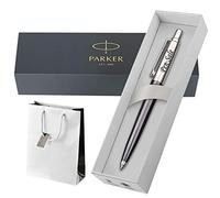 Personalised Engraved Parker Jotter Black Ballpoint Pen with Blue Ink in a Classy Gift Box, an option with a Gift Bag - Gift for Christmas - Enter Your Custom Text (Jotter Black with a Gift Bag)