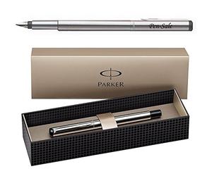 Personalised Engraved Parker Vector Stainless Steel Medium Nib Fountain Pen - Enter Your Custom Text
