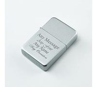 Personalised Engraved Pearl Silver Colour Painted Lighter, Add Any Message in a Choice of Fonts. Comes with a Soft Lined Metal Tin Gift Box for Presentation.