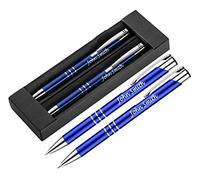 Personalised Engraved Pen & Pencil Set Gift Boxed Personalised Gifts For Anniversary, Gift Idea, Gifts For Men and Women - Enter Your Custom Text (Blue)
