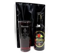 Personalised Engraved Pint Glass & Cider Gift Set - BB8 Star Wars Design (Kopparberg Strawberry & Lime Cider, Silk Lined Gift Box)