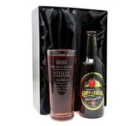 Personalised Engraved Pint Glass & Cider Gift Set - Bright Cider Life Design (Kopparberg Strawberry & Lime Cider, Silk Lined Gift Box)
