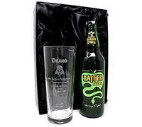 Personalised Engraved Pint Glass & Cider Gift Set - Darth Vader Star Wars Design (Rattler Original Cornish Cider, Silk Lined Gift Box)