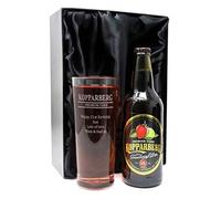 Personalised Engraved Pint Glass & Cider Gift Set - Kopparberg Design (Kopparberg Strawberry & Lime, Silk Lined Gift Box)