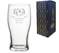 Personalised Engraved Pint Glass Sports Award Football Trophy, Personalise with Any Message for Any Occasion, Stylize with a Variety of Fonts, Gift Box Included, Laser Engraved