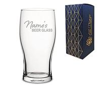Personalised Engraved Pint Glass with Name's Beer Glass Design, Gift Boxed, Personalise with Any Name