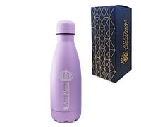 Personalised Engraved Purple 350ml Thermal Bottle, Personalise with Any Name with Crown Design