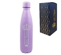 Personalised Engraved Purple 500ml Thermal Bottle, Personalise with Any Name with Crown Design