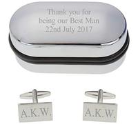 Personalised Engraved Rectangle Cufflinks in Gift Box