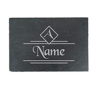 Personalised Engraved Rectangular Slate Cheeseboard with Name and Initial Design, Personalise with Any Name and Initial, Perfect for Any Cheese Lover for Any Occasion