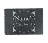 Personalised Engraved Rectangular Slate Cheeseboard with Name's Cheeseboard with Circle Design, Personalise with Any Name, Perfect for Any Cheese Lover for Any Occasion